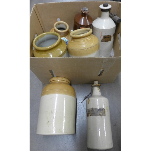 1206 - A quantity of Victorian stoneware bottles, some still full and ink bottles **PLEASE NOTE THIS LOT IS... 