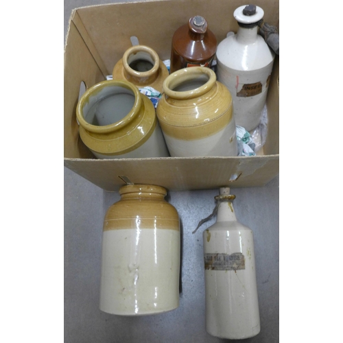 1206 - A quantity of Victorian stoneware bottles, some still full and ink bottles **PLEASE NOTE THIS LOT IS... 