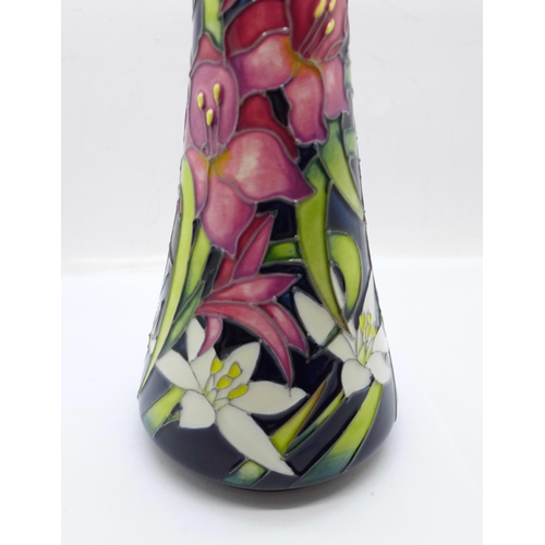 603 - A Moorcroft limited edition Wild Gladioli vase by Nicola Slaney, signed, 47/50, 31cm