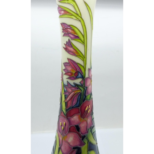 603 - A Moorcroft limited edition Wild Gladioli vase by Nicola Slaney, signed, 47/50, 31cm