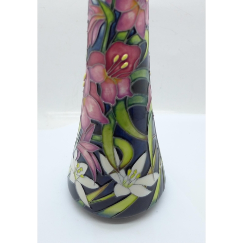 603 - A Moorcroft limited edition Wild Gladioli vase by Nicola Slaney, signed, 47/50, 31cm