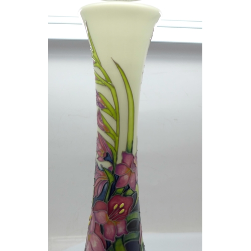 603 - A Moorcroft limited edition Wild Gladioli vase by Nicola Slaney, signed, 47/50, 31cm