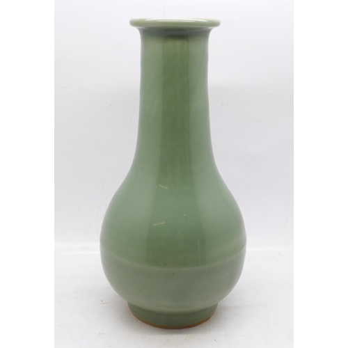 615 - A Chinese celadon Longquan vase, 19cm