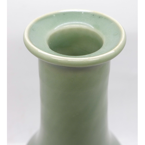 615 - A Chinese celadon Longquan vase, 19cm