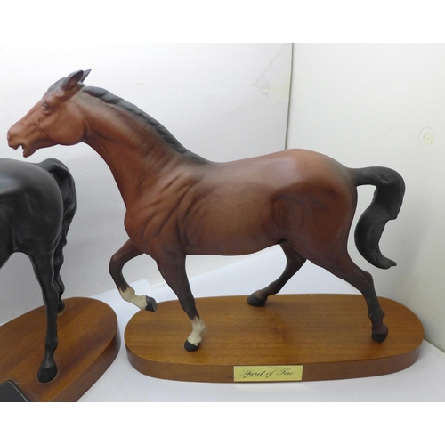 622 - A Beswick Black Beauty and Foal figure and a Beswick Spirit of Fire figure