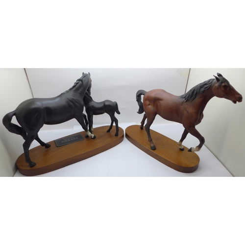 622 - A Beswick Black Beauty and Foal figure and a Beswick Spirit of Fire figure