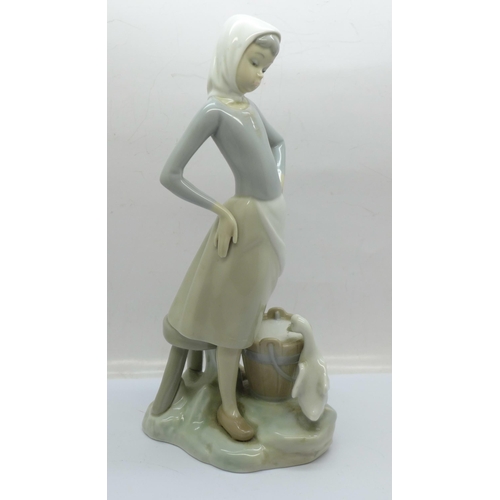 660 - A Lladro figure of a girl with duck