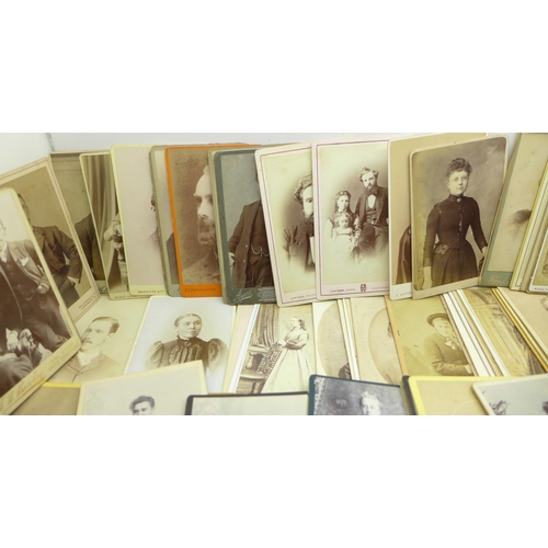 668 - A box of 300 Victorian carte de visite photographs