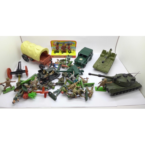 678 - Britains figures, Dinky Toys military vehicles and Deetail figures