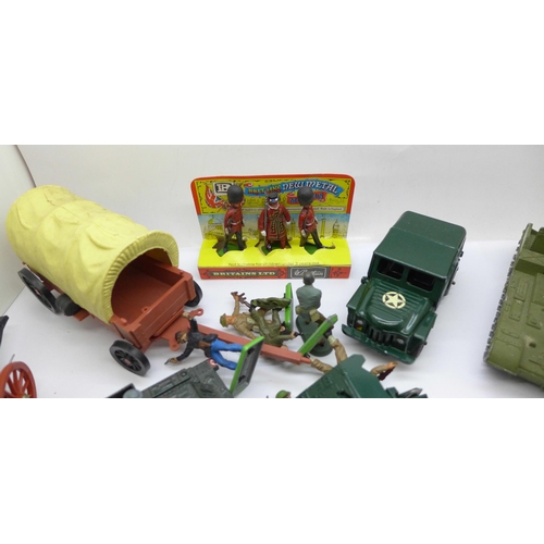 678 - Britains figures, Dinky Toys military vehicles and Deetail figures