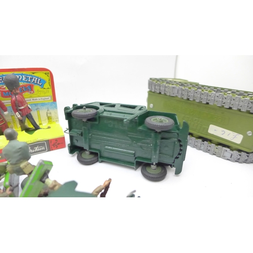 678 - Britains figures, Dinky Toys military vehicles and Deetail figures