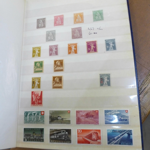 705 - Stamps; Switzerland mint stamps in stock book