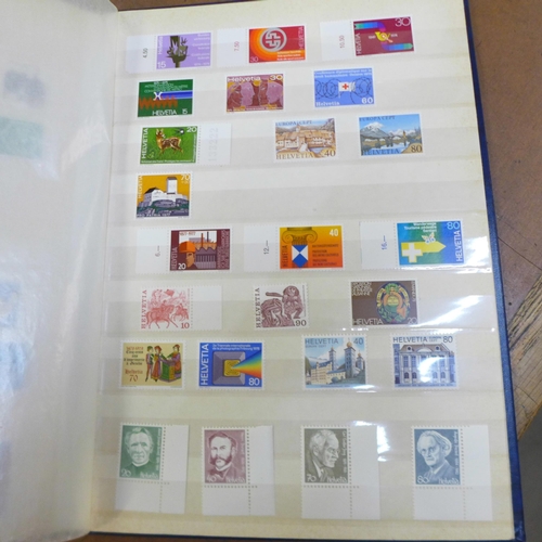 705 - Stamps; Switzerland mint stamps in stock book