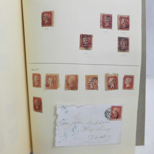 727 - Stamps; GB Queen Victoria 1d reds (imperforate and perforate) in album