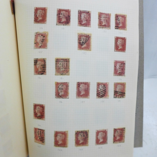 727 - Stamps; GB Queen Victoria 1d reds (imperforate and perforate) in album