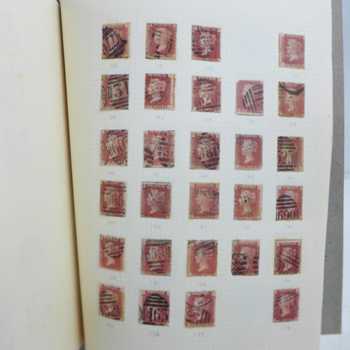 727 - Stamps; GB Queen Victoria 1d reds (imperforate and perforate) in album