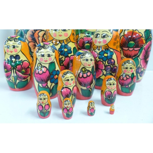 728 - A large Russian doll, fifteen stacking dolls