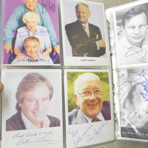 756 - A large collection of approximately 250 signed celebrity cards and photos - film, pop and TV persona... 