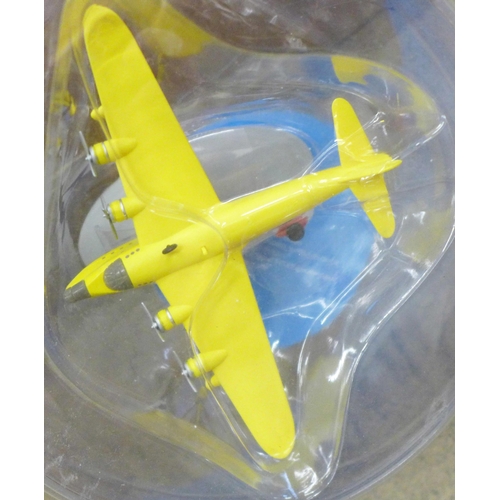 760 - Three Herge-Moulinsart aircraft themed Tintin models