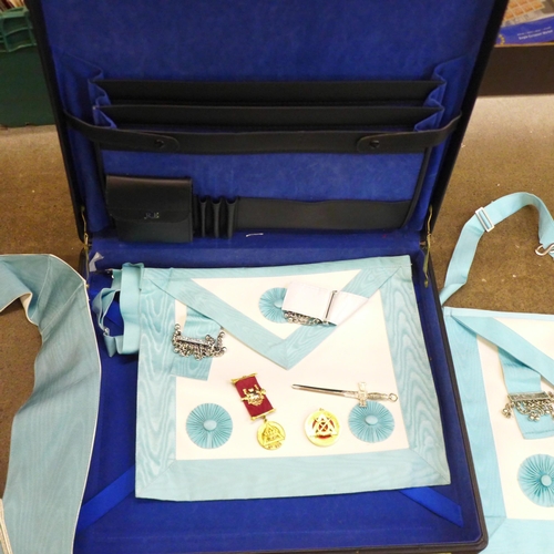 776 - Masonic regalia, cased