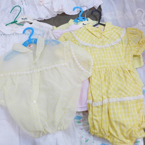 798 - A collection of linen and 1940's/50's baby wear dresses