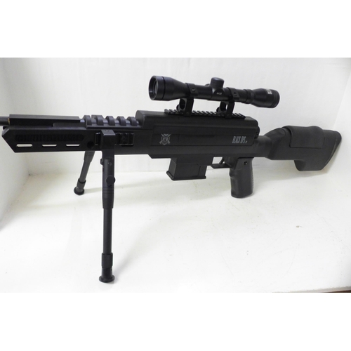 825 - A Black Ops sniper air rifle .22 calibre with 4x32 scope and bipods