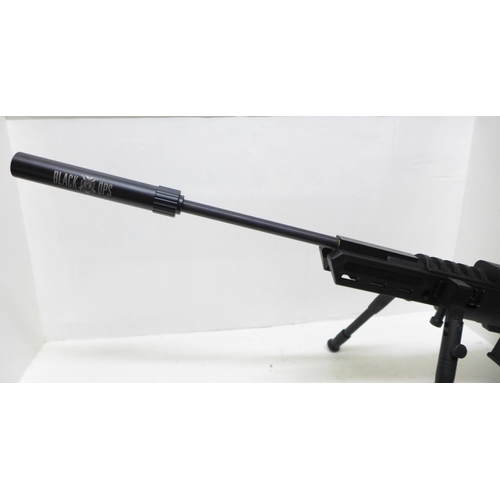 825 - A Black Ops sniper air rifle .22 calibre with 4x32 scope and bipods