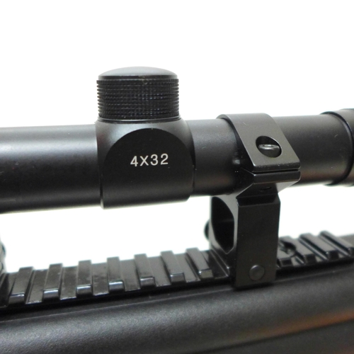 825 - A Black Ops sniper air rifle .22 calibre with 4x32 scope and bipods