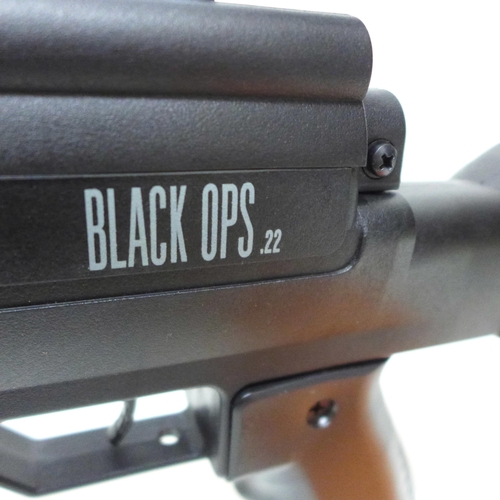 825 - A Black Ops sniper air rifle .22 calibre with 4x32 scope and bipods