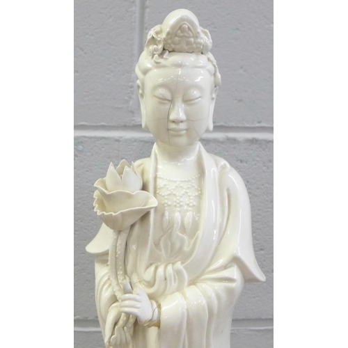 827 - A Blanc de Chine figure of a Chinese lady, a/f, 53cm