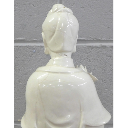 827 - A Blanc de Chine figure of a Chinese lady, a/f, 53cm