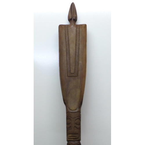 829 - A carved Marquesas ceremonial paddle