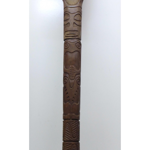 829 - A carved Marquesas ceremonial paddle