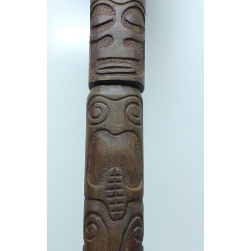 829 - A carved Marquesas ceremonial paddle