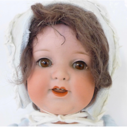 837 - A German Armand Marseille bisque head doll with brown sleep eyes, 996 A3M identification mark, circa... 