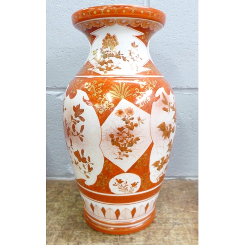 842 - A Japanese Satsuma vase, 36cm