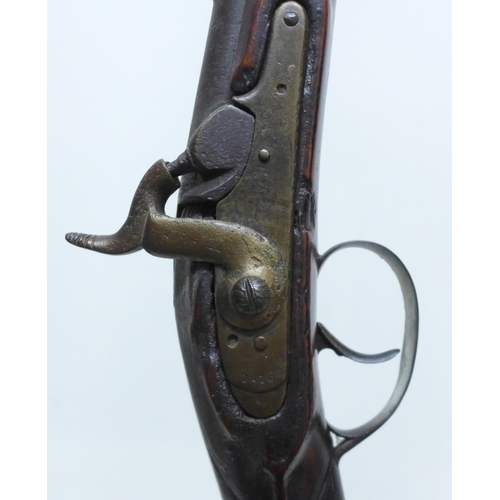 847 - An early 19th Century percussion rifle, marked 1816, a/f, some repairs