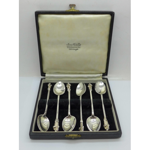 892 - A cased set of six silver Apostle spoons, Sheffield 1890, 72g