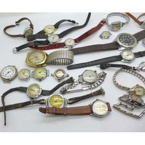 920 - A collection of gentlemen's and ladies mechanical wristwatches including Roamer, Timex, Sekonda, Ori... 