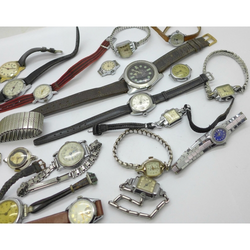 920 - A collection of gentlemen's and ladies mechanical wristwatches including Roamer, Timex, Sekonda, Ori... 