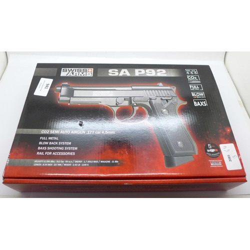 941 - A Swiss Arms SA P92 .177 calibre air pistol