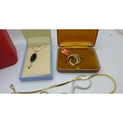 948 - Designer jewellery including Sara Coventry, Napier, a red Georgio Armani box, etc.