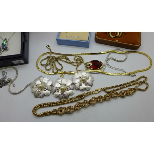 948 - Designer jewellery including Sara Coventry, Napier, a red Georgio Armani box, etc.