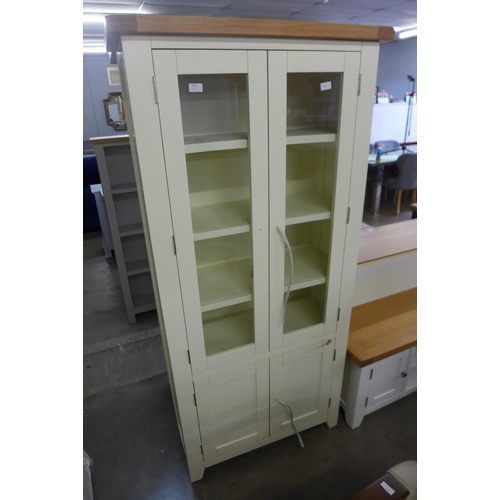 1534 - A Hampshire ivory painted oak display cabinet * this lot is subject to VAT