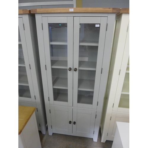 1537 - A Hampshire grey painted oak display cabinet, marks to front of top  (WXF P37) * This lot is subject... 