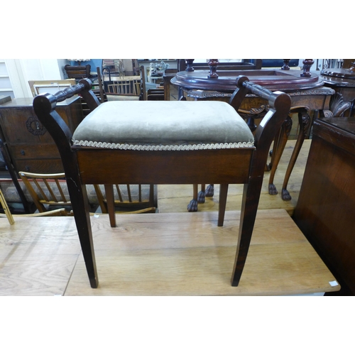 185 - An Edward VII mahogany piano stool