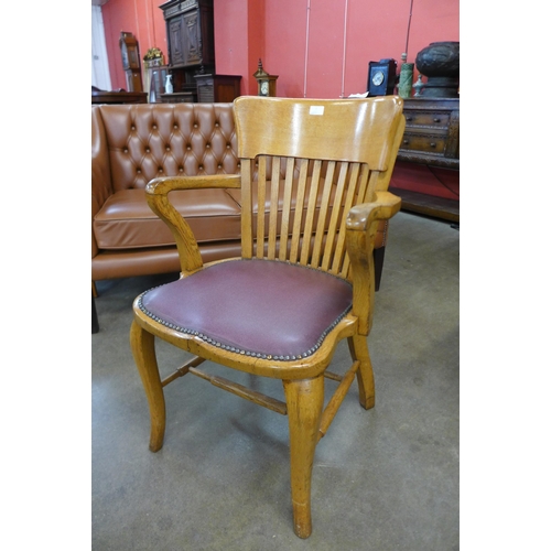 2 - An Edward VII oak desk chair