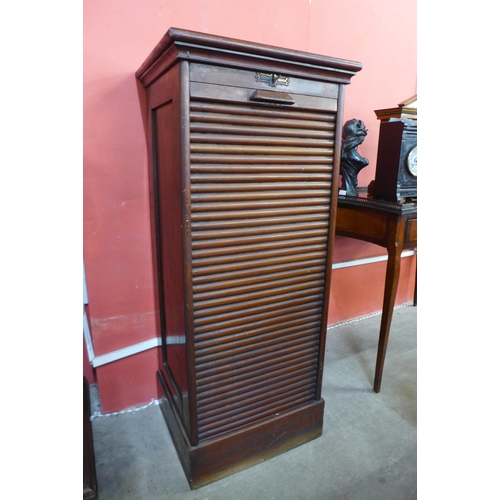 24 - An early 20th Century mahogany tambour front filing cabinet