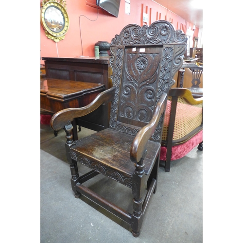 33 - A 17th Century carved oak Wainscot chair