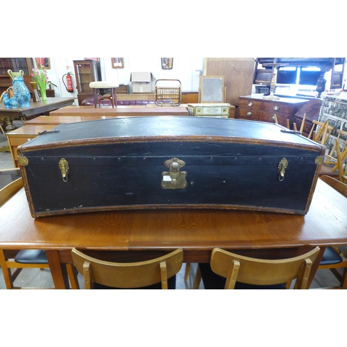 37 - A Victorian leather bound coaching trunk